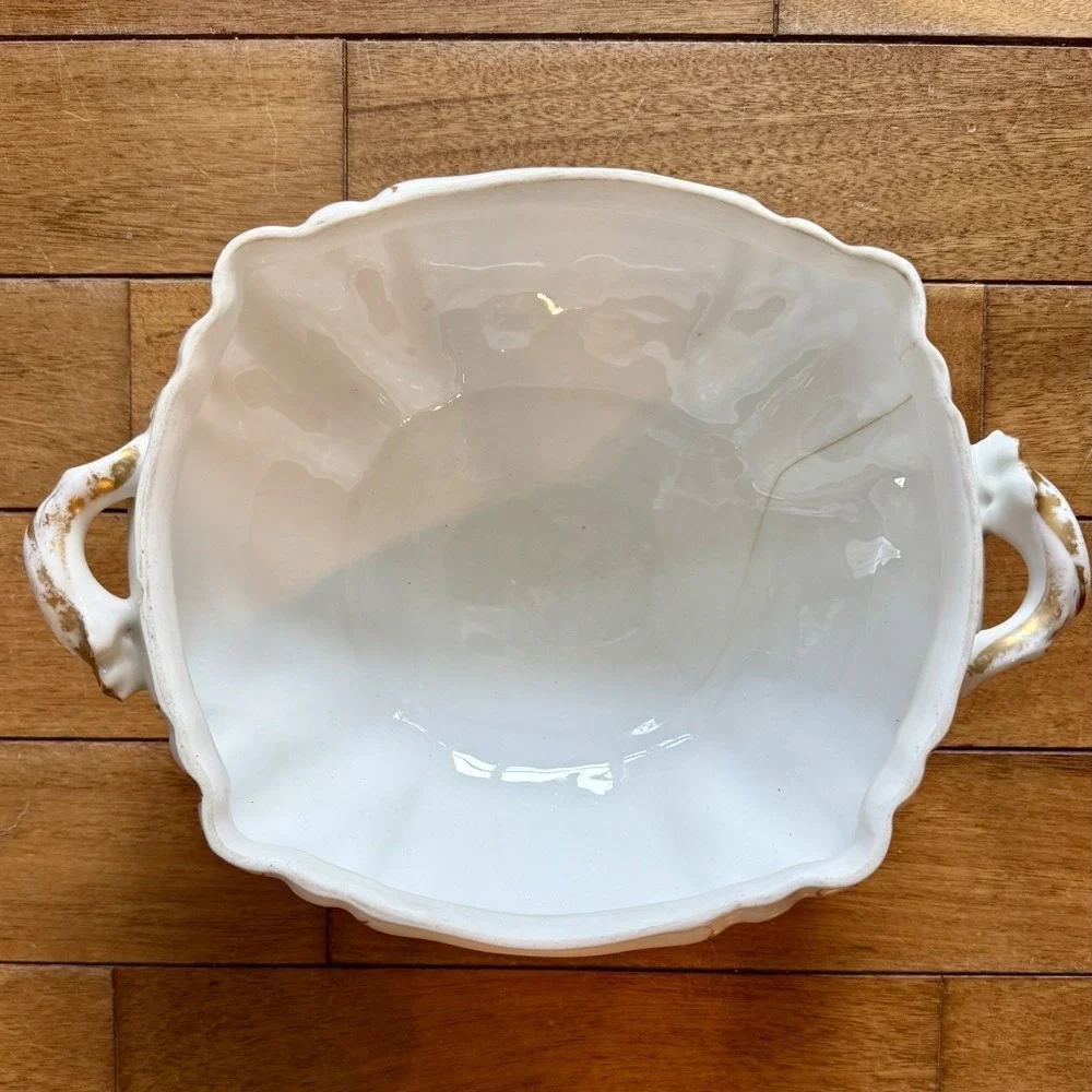 VTG Antique 1880s Haviland LIMOGES Oyster Shell Lid Soup Tureen‎ Hand Painted